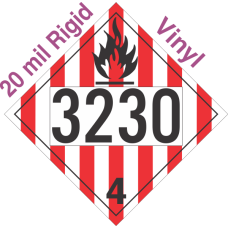 Flammable Solid Class 4.1 UN3230 20mil Rigid Vinyl DOT Placard