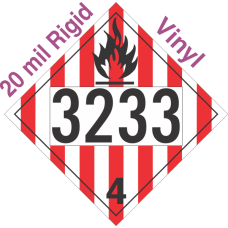 Flammable Solid Class 4.1 UN3233 20mil Rigid Vinyl DOT Placard