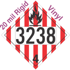 Flammable Solid Class 4.1 UN3238 20mil Rigid Vinyl DOT Placard
