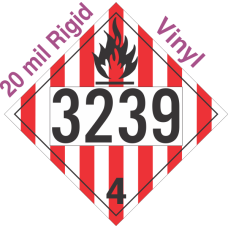 Flammable Solid Class 4.1 UN3239 20mil Rigid Vinyl DOT Placard