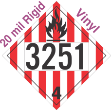 Flammable Solid Class 4.1 UN3251 20mil Rigid Vinyl DOT Placard