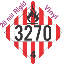 Flammable Solid Class 4.1 UN3270 20mil Rigid Vinyl DOT Placard
