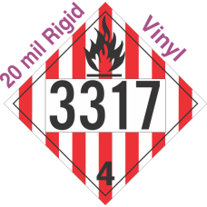 Flammable Solid Class 4.1 UN3317 20mil Rigid Vinyl DOT Placard