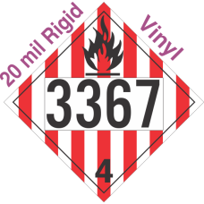 Flammable Solid Class 4.1 UN3367 20mil Rigid Vinyl DOT Placard
