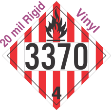 Flammable Solid Class 4.1 UN3370 20mil Rigid Vinyl DOT Placard