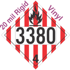 Flammable Solid Class 4.1 UN3380 20mil Rigid Vinyl DOT Placard