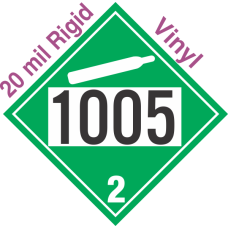 Non-Flammable Gas Class 2.2 UN1005 20mil Rigid Vinyl DOT Placard