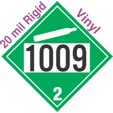 Non-Flammable Gas Class 2.2 UN1009 20mil Rigid Vinyl DOT Placard