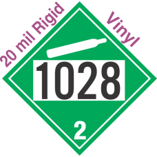 Non-Flammable Gas Class 2.2 UN1028 20mil Rigid Vinyl DOT Placard