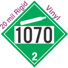 Non-Flammable Gas Class 2.2 UN1070 20mil Rigid Vinyl DOT Placard