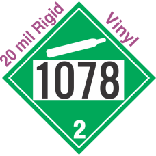Non-Flammable Gas Class 2.2 UN1078 20mil Rigid Vinyl DOT Placard