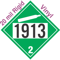Non-Flammable Gas Class 2.2 UN1913 20mil Rigid Vinyl DOT Placard