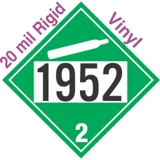 Non-Flammable Gas Class 2.2 UN1952 20mil Rigid Vinyl DOT Placard