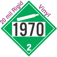 Non-Flammable Gas Class 2.2 UN1970 20mil Rigid Vinyl DOT Placard
