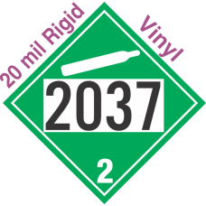 Non-Flammable Gas Class 2.2 UN2037 20mil Rigid Vinyl DOT Placard