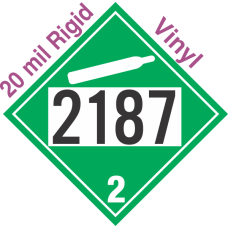 Non-Flammable Gas Class 2.2 UN2187 20mil Rigid Vinyl DOT Placard