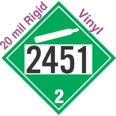 Non-Flammable Gas Class 2.2 UN2451 20mil Rigid Vinyl DOT Placard