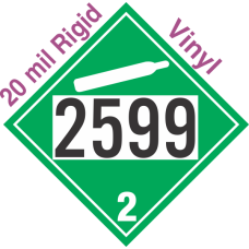 Non-Flammable Gas Class 2.2 UN2599 20mil Rigid Vinyl DOT Placard
