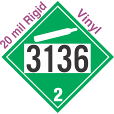 Non-Flammable Gas Class 2.2 UN3136 20mil Rigid Vinyl DOT Placard