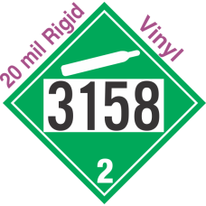 Non-Flammable Gas Class 2.2 UN3158 20mil Rigid Vinyl DOT Placard