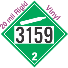 Non-Flammable Gas Class 2.2 UN3159 20mil Rigid Vinyl DOT Placard