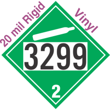 Non-Flammable Gas Class 2.2 UN3299 20mil Rigid Vinyl DOT Placard