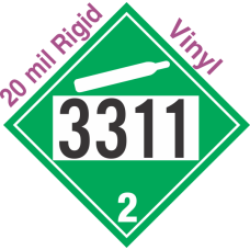 Non-Flammable Gas Class 2.2 UN3311 20mil Rigid Vinyl DOT Placard