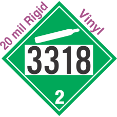 Non-Flammable Gas Class 2.2 UN3318 20mil Rigid Vinyl DOT Placard