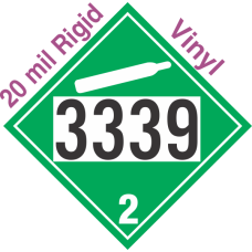 Non-Flammable Gas Class 2.2 UN3339 20mil Rigid Vinyl DOT Placard