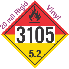 Organic Peroxide Class 5.2 UN3105 20mil Rigid Vinyl DOT Placard