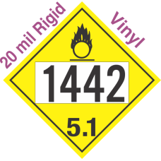 Oxidizer Class 5.1 UN1442 20mil Rigid Vinyl DOT Placard