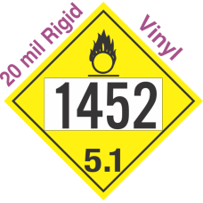 Oxidizer Class 5.1 UN1452 20mil Rigid Vinyl DOT Placard