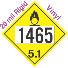 Oxidizer Class 5.1 UN1465 20mil Rigid Vinyl DOT Placard