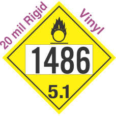 Oxidizer Class 5.1 UN1486 20mil Rigid Vinyl DOT Placard