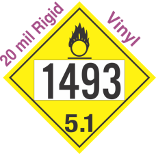 Oxidizer Class 5.1 UN1493 20mil Rigid Vinyl DOT Placard