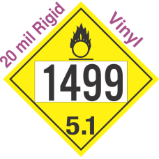 Oxidizer Class 5.1 UN1499 20mil Rigid Vinyl DOT Placard
