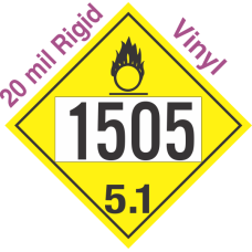 Oxidizer Class 5.1 UN1505 20mil Rigid Vinyl DOT Placard