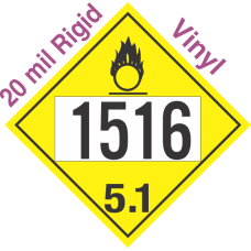 Oxidizer Class 5.1 UN1516 20mil Rigid Vinyl DOT Placard