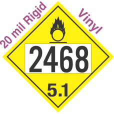 Oxidizer Class 5.1 UN2468 20mil Rigid Vinyl DOT Placard