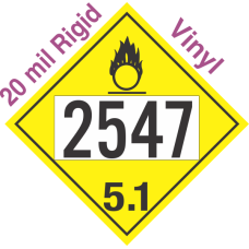 Oxidizer Class 5.1 UN2547 20mil Rigid Vinyl DOT Placard