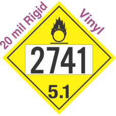 Oxidizer Class 5.1 UN2741 20mil Rigid Vinyl DOT Placard