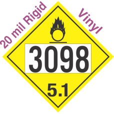 Oxidizer Class 5.1 UN3098 20mil Rigid Vinyl DOT Placard