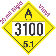Oxidizer Class 5.1 UN3100 20mil Rigid Vinyl DOT Placard