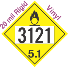 Oxidizer Class 5.1 UN3121 20mil Rigid Vinyl DOT Placard