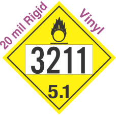 Oxidizer Class 5.1 UN3211 20mil Rigid Vinyl DOT Placard