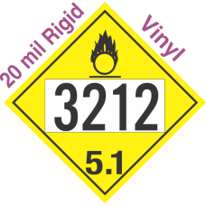 Oxidizer Class 5.1 UN3212 20mil Rigid Vinyl DOT Placard