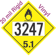 Oxidizer Class 5.1 UN3247 20mil Rigid Vinyl DOT Placard