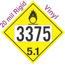 Oxidizer Class 5.1 UN3375 20mil Rigid Vinyl DOT Placard