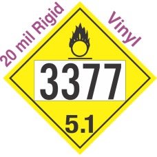 Oxidizer Class 5.1 UN3377 20mil Rigid Vinyl DOT Placard