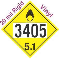 Oxidizer Class 5.1 UN3405 20mil Rigid Vinyl DOT Placard